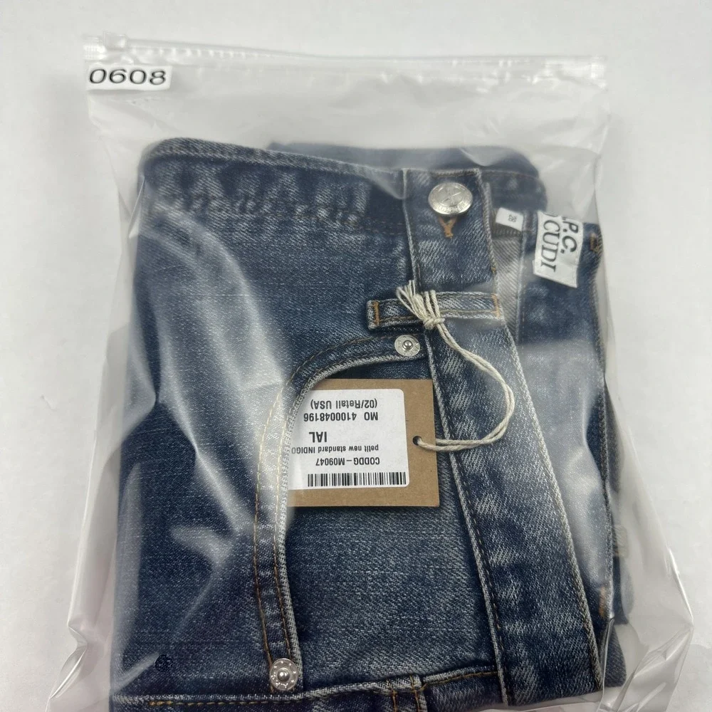 A.P.C. Kid Cudi Petit New Standard Jeans 28 Blue Dream‎ On Embroidery Button Fly